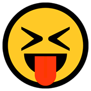 Emoji 😝 Faccina Con Un Gran Sorriso Che Mostra La Lingua su Microsoft Windows 10 October 2018 Update.