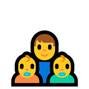 👨‍👶‍👶 Emoji Família: Homem, Bebê, Bebê na Microsoft Windows 10 October 2018 Update.