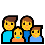 👨‍👨‍👶‍👦 Emoji Familie: Mann, Mann, Baby, Junge Microsoft Windows 10 October 2018 Update.