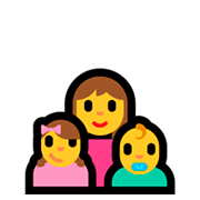 Émoji 👩‍👧‍👶 Famille: Femme, Fille, Bébé sur Microsoft Windows 10 October 2018 Update.