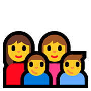 👩‍👩‍👦‍👦 Emoji Familie: Frau, Frau, Junge und Junge Microsoft Windows 10 October 2018 Update.