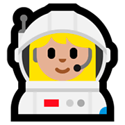 👩🏼‍🚀 Emoji Astronauta Mulher: Pele Morena Clara na Microsoft Windows 10 October 2018 Update.