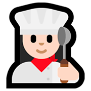 Emoji 👩🏻‍🍳 Cuoca: Carnagione Chiara su Microsoft Windows 10 October 2018 Update.