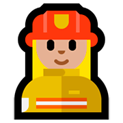 Emoji 👩🏼‍🚒 Pompiere Donna: Carnagione Abbastanza Chiara su Microsoft Windows 10 October 2018 Update.