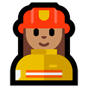 Émoji 👩🏽‍🚒 Pompier Femme : Peau Légèrement Mate sur Microsoft Windows 10 October 2018 Update.