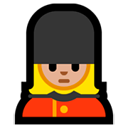 💂🏼‍♀️ Emoji Guarda Mulher: Pele Morena Clara na Microsoft Windows 10 October 2018 Update.