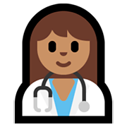 👩🏽‍⚕️ Emoji Profesional Sanitario Mujer: Tono De Piel Medio en Microsoft Windows 10 October 2018 Update.