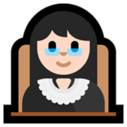 👩🏻‍⚖️ Emoji Juíza: Pele Clara na Microsoft Windows 10 October 2018 Update.