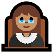 Émoji 👩🏽‍⚖️ Juge Femme : Peau Légèrement Mate sur Microsoft Windows 10 October 2018 Update.