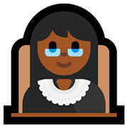 👩🏾‍⚖️ Emoji Jueza: Tono De Piel Oscuro Medio en Microsoft Windows 10 October 2018 Update.