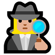 Emoji 🕵🏼‍♀️ Investigatrice: Carnagione Abbastanza Chiara su Microsoft Windows 10 October 2018 Update.