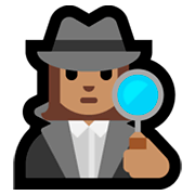 Emoji 🕵🏽‍♀️ Investigatrice: Carnagione Olivastra su Microsoft Windows 10 October 2018 Update.