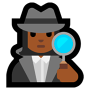 🕵🏾‍♀️ Emoji Detective Mujer: Tono De Piel Oscuro Medio en Microsoft Windows 10 October 2018 Update.