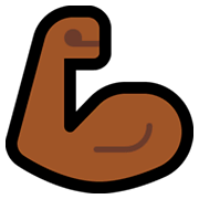 💪🏾 Emoji Bíceps Flexionado: Tono De Piel Oscuro Medio en Microsoft Windows 10 October 2018 Update.