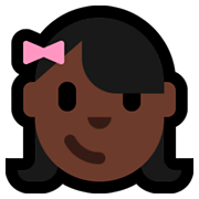 👧🏿 Emoji Niña: Tono De Piel Oscuro en Microsoft Windows 10 October 2018 Update.