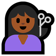 💇🏾 Emoji Persona Cortándose El Pelo: Tono De Piel Oscuro Medio en Microsoft Windows 10 October 2018 Update.