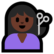 💇🏿 Emoji Persona Cortándose El Pelo: Tono De Piel Oscuro en Microsoft Windows 10 October 2018 Update.