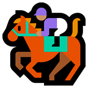 Emoji 🏇🏽 Ippica: Carnagione Olivastra su Microsoft Windows 10 October 2018 Update.