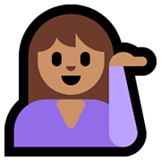 Emoji 💁🏽 Persona Al Punto Informazioni: Carnagione Olivastra su Microsoft Windows 10 October 2018 Update.