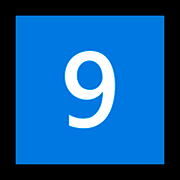 Emoji 9️⃣ Tasto: 9 su Microsoft Windows 10 October 2018 Update.