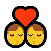 👨‍❤️‍💋‍👨 Emoji sich küssendes Paar: Mann, Mann Microsoft Windows 10 October 2018 Update.