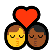 👨‍❤️‍💋‍👨🏾 Emoji sich küssendes Paar - Mann, Mann: mitteldunkle Hautfarbe Microsoft Windows 10 October 2018 Update.