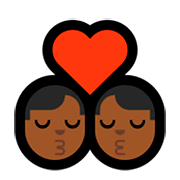 👨🏾‍❤️‍💋‍👨🏾 Emoji sich küssendes Paar - Mann: mitteldunkle Hautfarbe, Mann: mitteldunkle Hautfarbe Microsoft Windows 10 October 2018 Update.