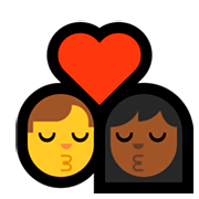 👨‍❤️‍💋‍👩🏾 Emoji sich küssendes Paar Mann, Frau: mitteldunkle Hautfarbe Microsoft Windows 10 October 2018 Update.