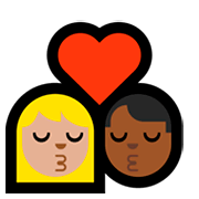 sich küssendes Paar - Frau: mittelhelle Hautfarbe, Mann: mitteldunkle Hautfarbe