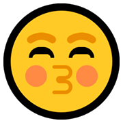 😚 Emoji küssendes Gesicht mit geschlossenen Augen Microsoft Windows 10 October 2018 Update.