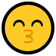 Emoji 😙 Faccina Che Bacia Con Occhi Sorridenti su Microsoft Windows 10 October 2018 Update.