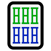 Emoji 🀕 Mahjong - sei bambù su Microsoft Windows 10 October 2018 Update.