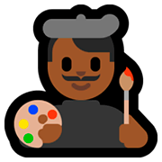 👨🏾‍🎨 Emoji Artista Hombre: Tono De Piel Oscuro Medio en Microsoft Windows 10 October 2018 Update.