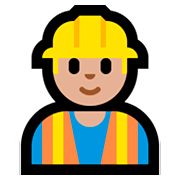👷🏼‍♂️ Emoji Bauarbeiter: mittelhelle Hautfarbe Microsoft Windows 10 October 2018 Update.