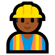 👷🏾‍♂️ Emoji Bauarbeiter: mitteldunkle Hautfarbe Microsoft Windows 10 October 2018 Update.