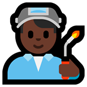 👨🏿‍🏭 Emoji Fabrikarbeiter: dunkle Hautfarbe Microsoft Windows 10 October 2018 Update.