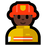 Émoji 👨🏿‍🚒 Pompier Homme : Peau Foncée sur Microsoft Windows 10 October 2018 Update.