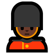 💂🏿‍♂️ Emoji Guardia Hombre: Tono De Piel Oscuro en Microsoft Windows 10 October 2018 Update.