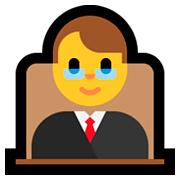 Emoji 👨‍⚖️ Giudice Uomo su Microsoft Windows 10 October 2018 Update.
