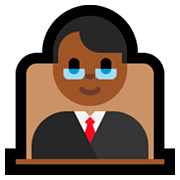 👨🏾‍⚖️ Emoji Juez: Tono De Piel Oscuro Medio en Microsoft Windows 10 October 2018 Update.