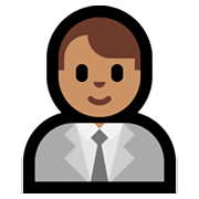 👨🏽‍💼 Emoji Oficinista Hombre: Tono De Piel Medio en Microsoft Windows 10 October 2018 Update.