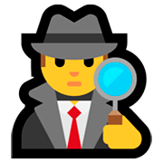 Emoji 🕵️‍♂️ Investigatore su Microsoft Windows 10 October 2018 Update.