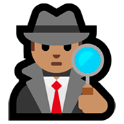 Emoji 🕵🏽‍♂️ Investigatore: Carnagione Olivastra su Microsoft Windows 10 October 2018 Update.