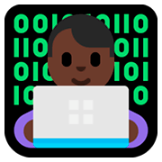 👨🏿‍💻 Emoji Tecnólogo: Tono De Piel Oscuro en Microsoft Windows 10 October 2018 Update.