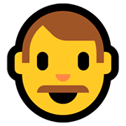 Emoji 👨 Uomo su Microsoft Windows 10 October 2018 Update.