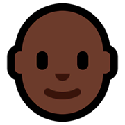 👨🏿‍🦲 Emoji Mann: dunkle Hautfarbe, Glatze Microsoft Windows 10 October 2018 Update.