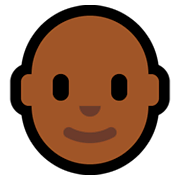 👨🏾‍🦲 Emoji Mann: mitteldunkle Hautfarbe, Glatze Microsoft Windows 10 October 2018 Update.