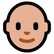 Emoji 👨🏼‍🦲 Uomo: Carnagione Abbastanza Chiara E Calvo su Microsoft Windows 10 October 2018 Update.
