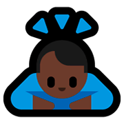Emoji 🙇🏿‍♂️ Uomo Che Fa Inchino Profondo: Carnagione Scura su Microsoft Windows 10 October 2018 Update.