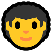 Emoji 👨‍🦱 Uomo: Capelli Ricci su Microsoft Windows 10 October 2018 Update.